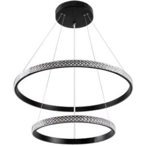 لوستر مدرن مدل دو حلقه دایره کریستالی